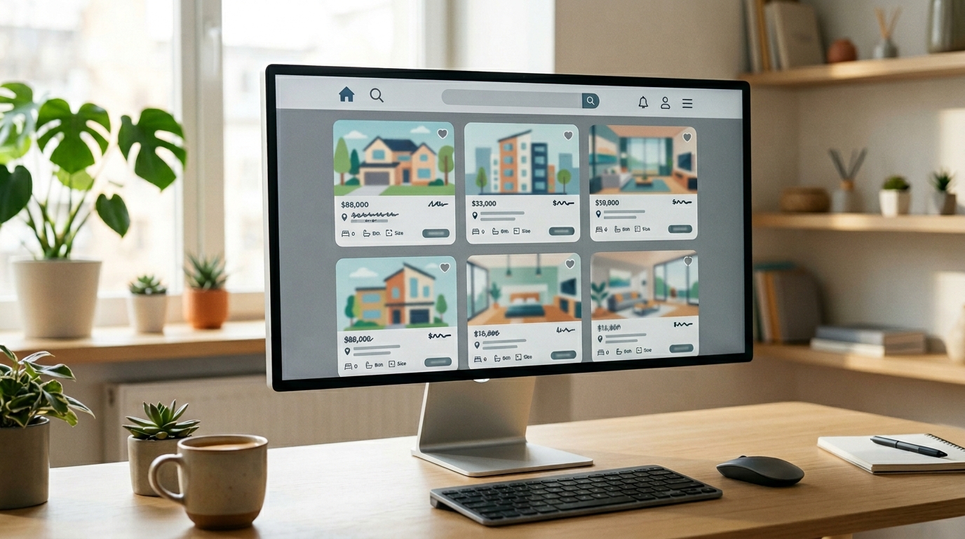 不動産査定サイトで物件情報を比較するイメージ